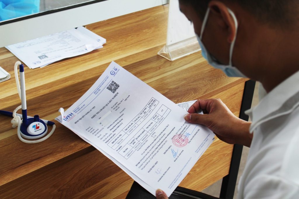 Áp dụng QR CODE trên kết quả xét nghiệm sàng lọc COVID-19
