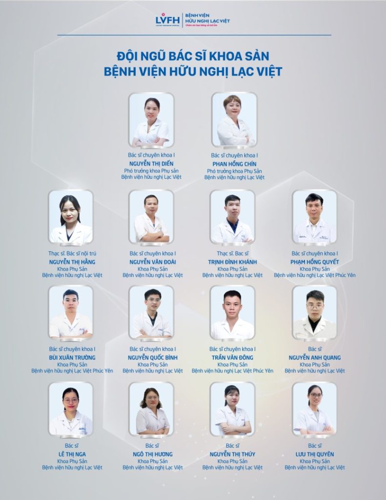 Đội ngũ bác sĩ khoa Phụ sản Bệnh viện hữu nghị Lạc Việt