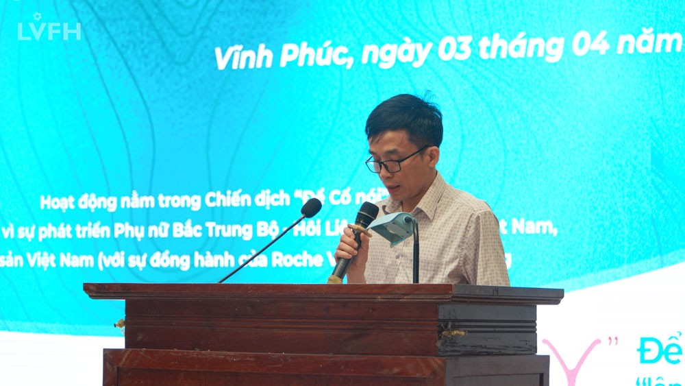 Ths. Bs. Tô Thái Bình, Phó giám đốc Bệnh viện hữu nghị Lạc Việt Phúc Yên phát biểu tại hội nghị