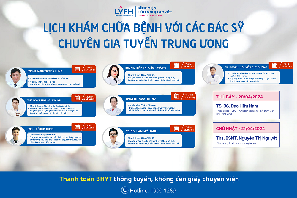 lich kham chuyen gia