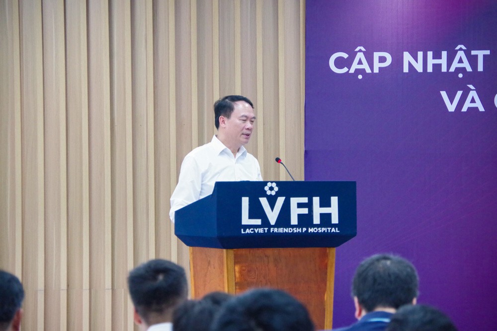 Viện trưởng Viện Tim mạch, Chủ tịch Phân hội tim mạch học can thiệp Việt Nam, GS. TS. Phạm Mạnh Hùng phát biểu.