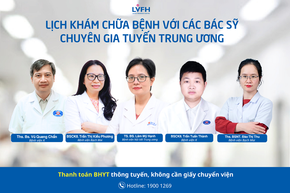 Lịch khám chữa bệnh của các bác sỹ chuyên gia tuyến trung ương trong tuần này