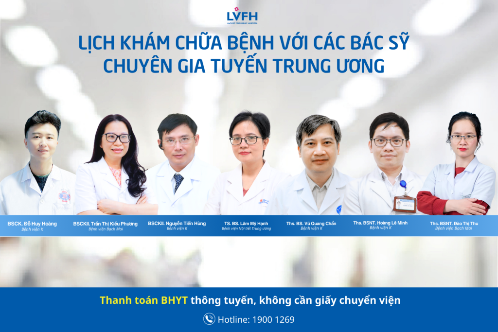 Lịch khám chữa bệnh của các bác sỹ chuyên gia tuyến trung ương trong tuần này