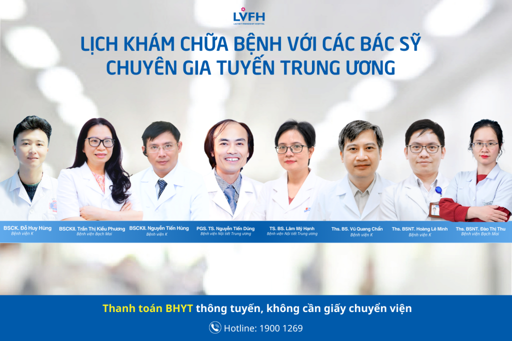 Lịch khám chữa bệnh của các bác sỹ chuyên gia tuyến trung ương trong tuần này