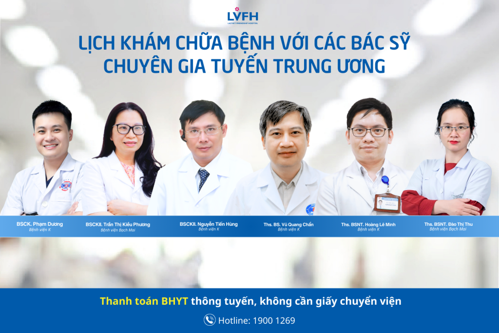 Lịch khám chữa bệnh của các bác sỹ chuyên gia tuyến trung ương trong tuần này