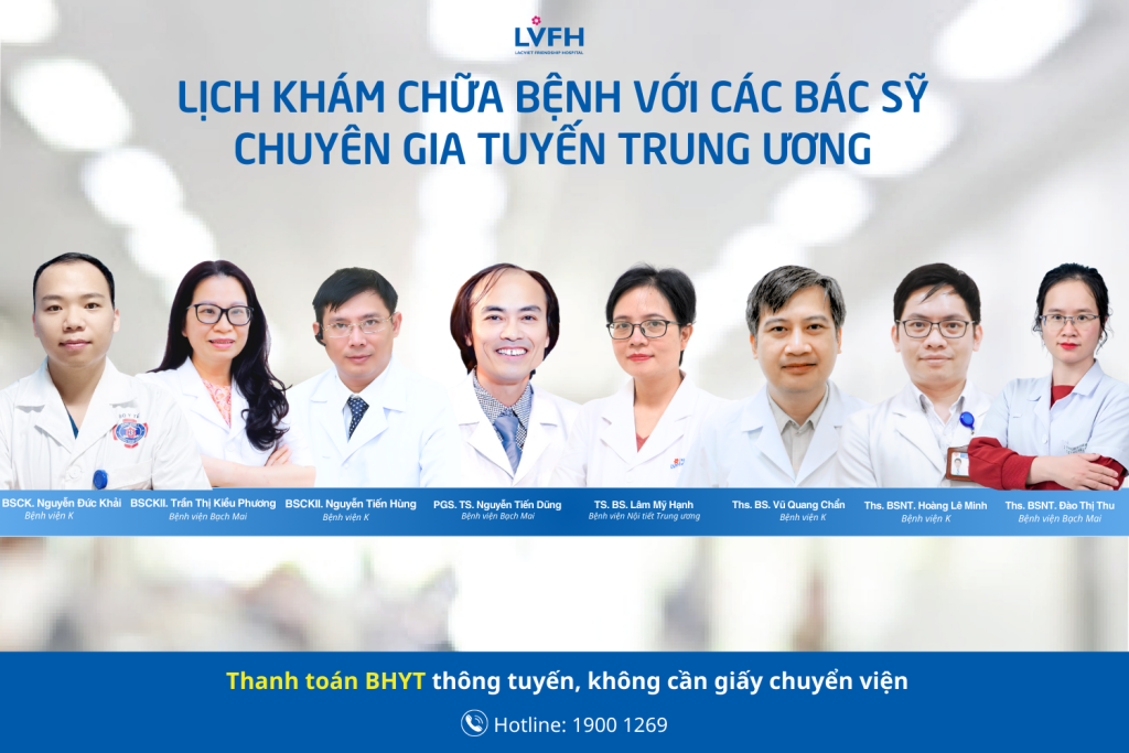 Lịch khám chữa bệnh của các bác sỹ chuyên gia tuyến trung ương trong tuần này