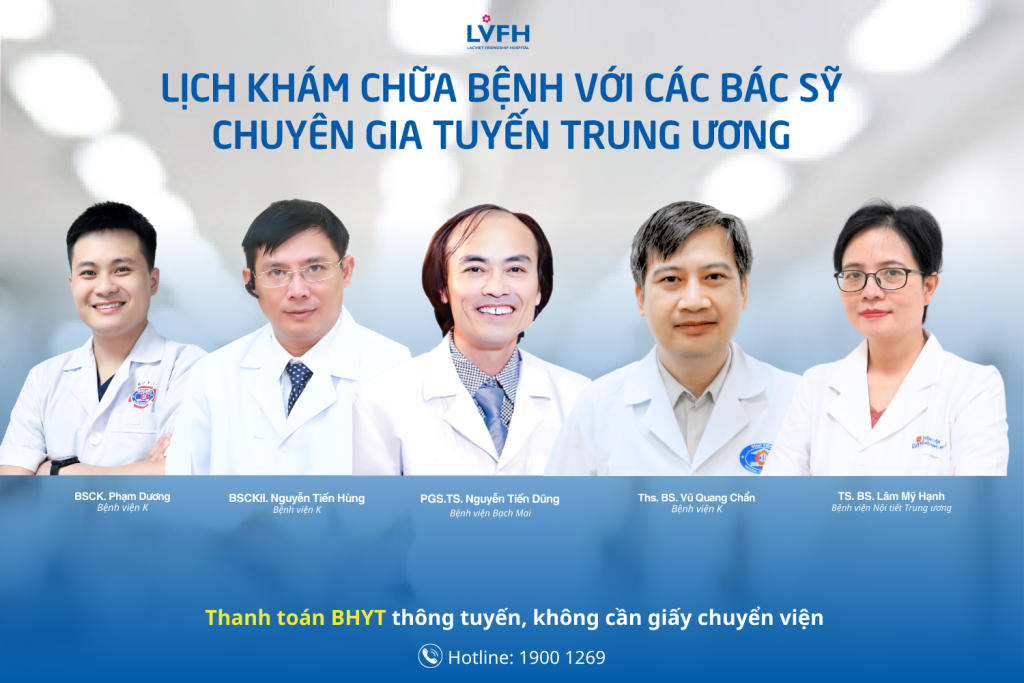 Lịch khám chữa bệnh của các bác sĩ chuyên gia tuyến trung ương trong tuần này