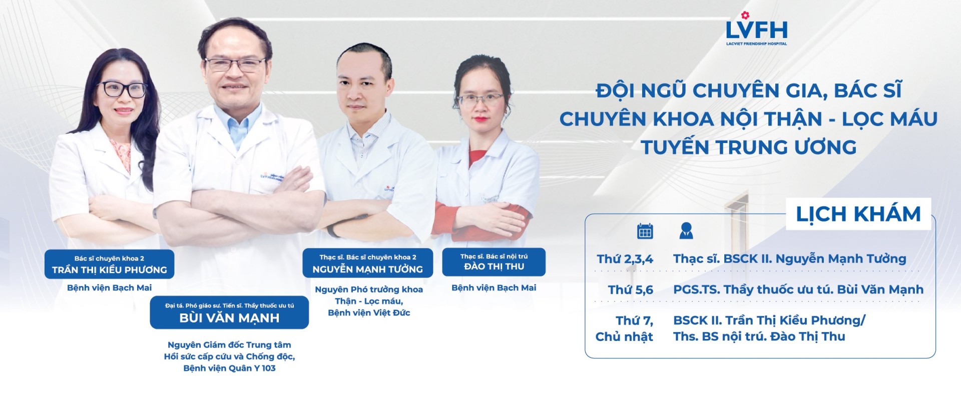 Đơn nguyên Thận - Lọc máu, Bệnh viện Lạc Việt với đội ngũ, bác sĩ chuyên gia hàng đầu, tuyến trung ương