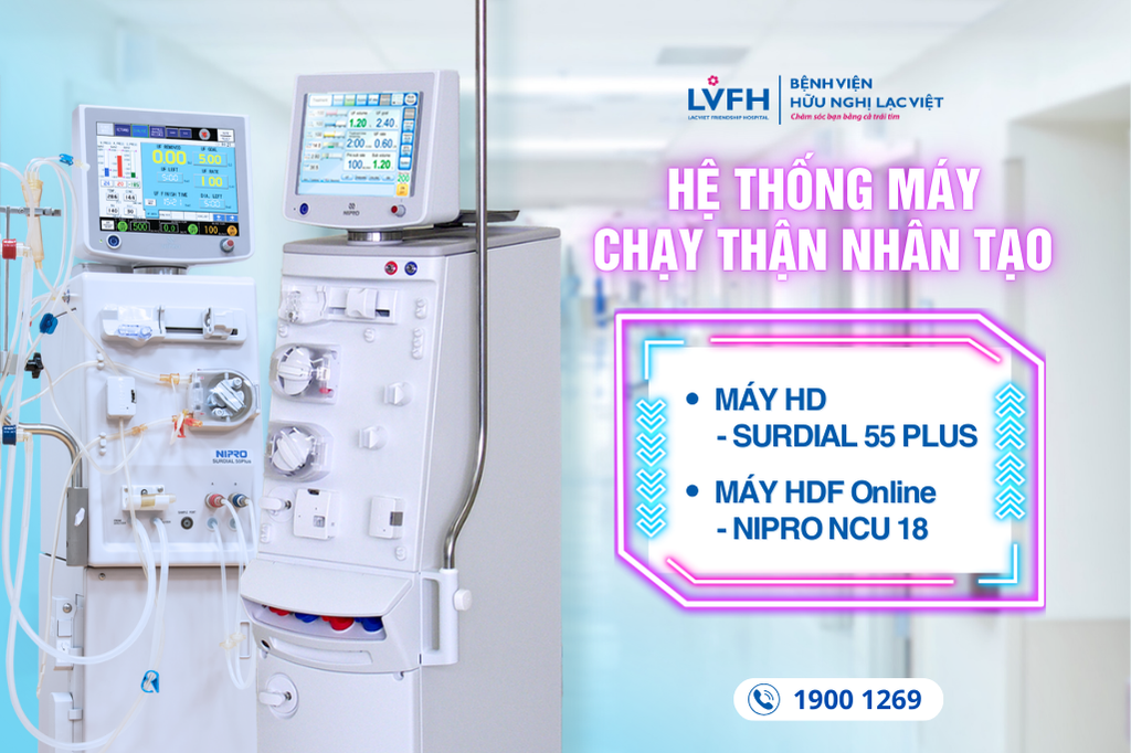 Hệ thống chạy thận nhân tạo hiện đại, đạt tiêu chuẩn Nhật Bản tại Bệnh viện Lạc Việt