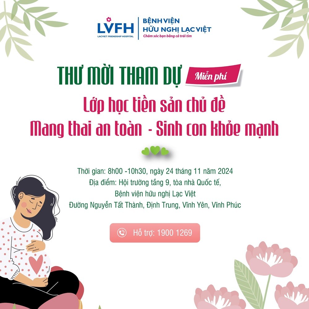 Lớp học tiền sản tháng 11 – Mang thai an toàn, Sinh con khỏe mạnh