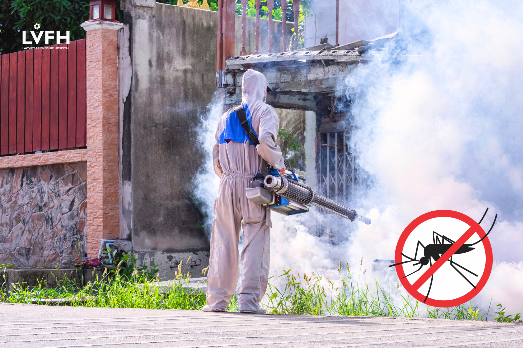 Phun thuốc diệt muỗi định kỳ để hạn chế sinh sôi của muỗi, giảm nguy cơ lây nhiễm.