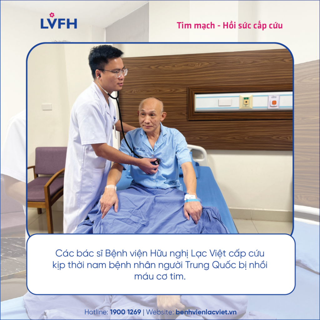 CHẠY ĐUA VỚI TỬ THẦN – KỊP THỜI CỨU SỐNG NAM BỆNH NHÂN NGƯỜI TRUNG QUỐC BỊ NHỒI MÁU CƠ TIM