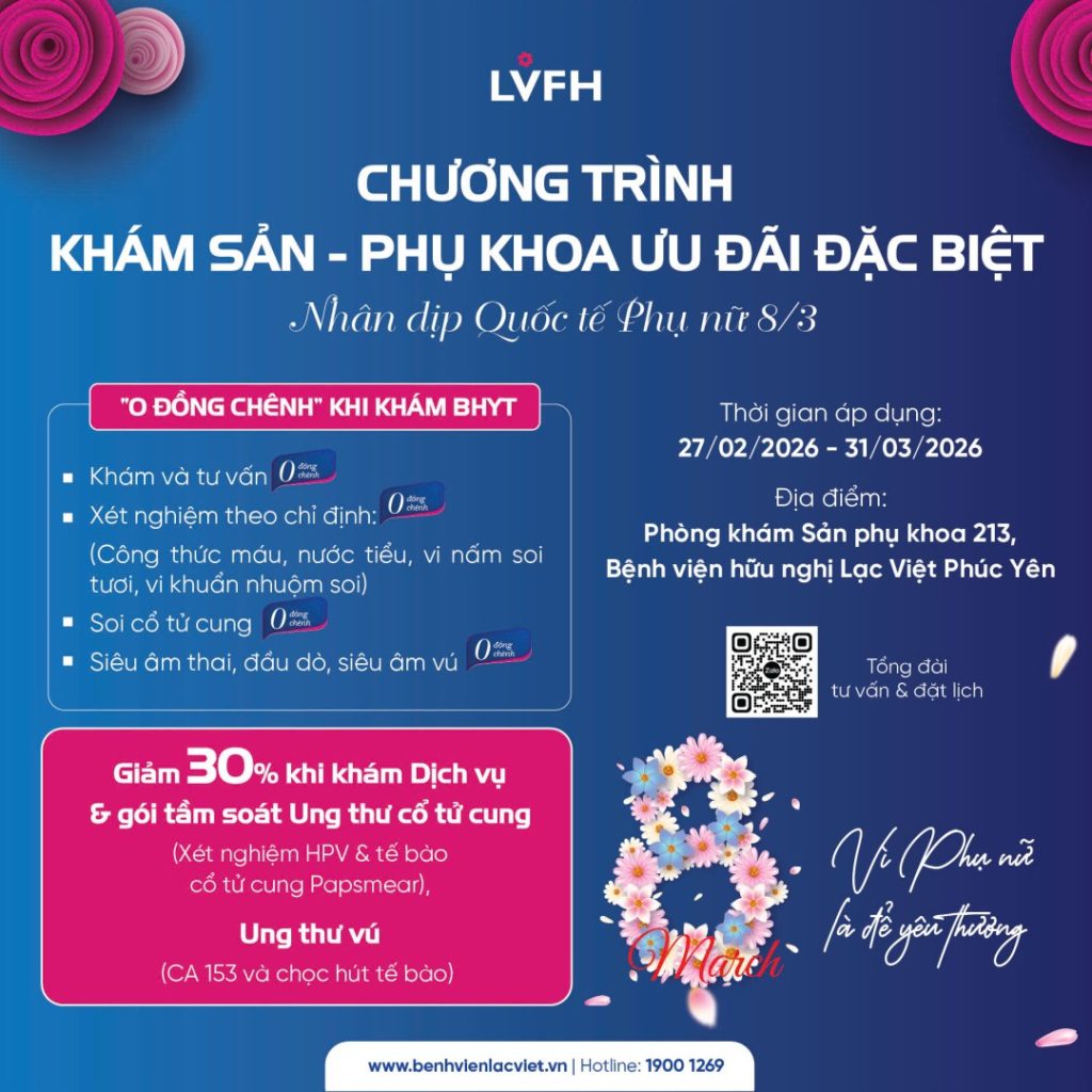 ƯU ĐÃI KHÁM SẢN – PHỤ KHOA, TRI ÂN NGÀY QUỐC TẾ PHỤ NỮ 8/3
