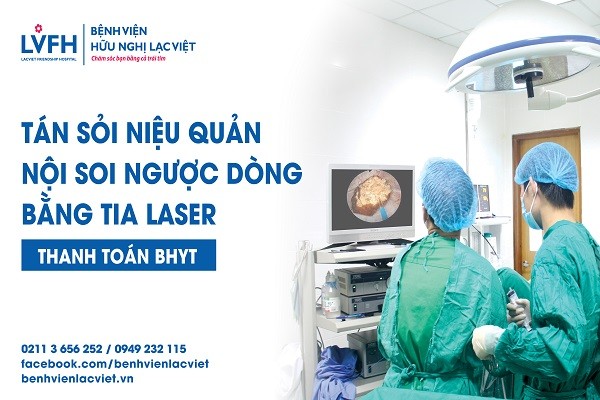 Tán sỏi niệu quản ngược dòng bằng lazer