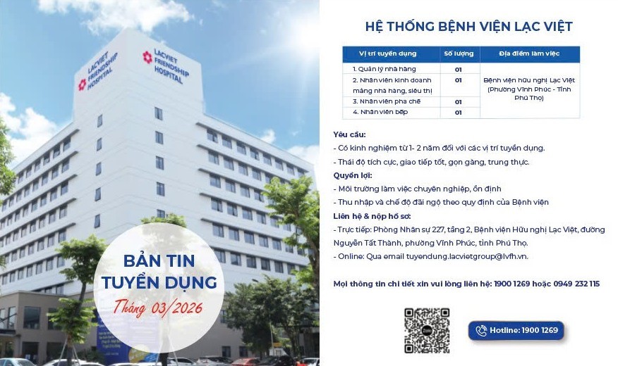 THÔNG BÁO TUYỂN DỤNG NHÂN SỰ